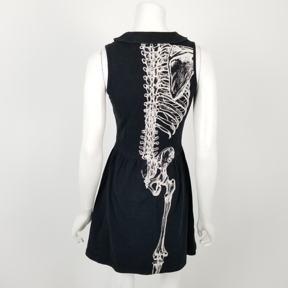 *SOLD* Iron Fist Skeleton Print Sleeveless Dress - Picture 6 of 6